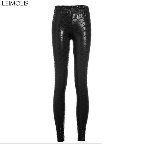 High Waist punk rock Harajuku workout push up fitness sexy 3d print mermaid Fish Scale women leggings plus size pants