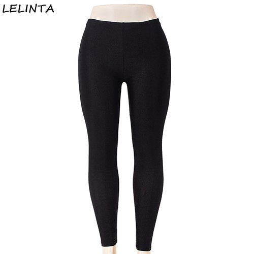 Summer Style Women's Scale Leggings Black S-3XL Sportes Pants Workout High Waist Slim Elastic Stretch Skinny Trousers