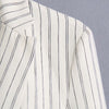 [LGRQ] Women White Striped Casual Blazer Notched Neck Long Sleeve Loose Fit Jacket Tide Autumn Winter 2022 19D2340