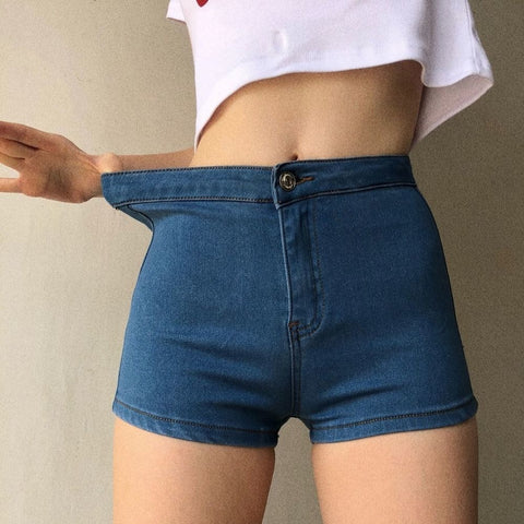 LIBERJOG Women Denim Shorts Stretch Slim Push Up Hips Elastic Cotton Straight Short Jeans Female Casual Summer Woman Summer