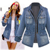 LIBIELIY Blue Jean Denim Jacket Women Oversized Coat Nice Plus Size Casual Ladies Denim Oversize Jeans Chain Jacket Pocket Coat