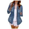 LIBIELIY Blue Jean Denim Jacket Women Oversized Coat Nice Plus Size Casual Ladies Denim Oversize Jeans Chain Jacket Pocket Coat
