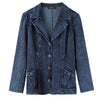 Women's Plus Size Casual Fashion Busine Denim Suit Premium Stretch Knitted Denim Slim Fit Denim Jacket