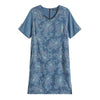 LIH HUA Women's Plus Size Denim Dress Summer Slim Fit Dress Casual Dress Printed Woven Denim Short Sleeve Knee-Length