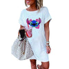 LILO STITCH Kawaii Summer Women's Dress 2022 Casual Women's Dresses Cartoon White T Shirt Dress Female Clothing Elegant Dresses