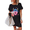 LILO STITCH Kawaii T Shirt Dress Women Summer Beach Sexy Vintage Casual Loose Black Dresses Summer Clothes for Women Droshipping