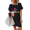 LILO STITCH Kawaii T Shirt Dress Women Summer Beach Sexy Vintage Casual Loose Black Dresses Summer Clothes for Women Droshipping