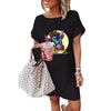 LILO STITCH Kawaii T Shirt Dress Women Summer Beach Sexy Vintage Casual Loose Black Dresses Summer Clothes for Women Droshipping