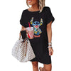LILO STITCH Kawaii T Shirt Dress Women Summer Beach Sexy Vintage Casual Loose Black Dresses Summer Clothes for Women Droshipping