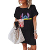 LILO STITCH Kawaii T Shirt Dress Women Summer Beach Sexy Vintage Casual Loose Black Dresses Summer Clothes for Women Droshipping