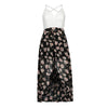 The New Chiffon Lace Sexy Women's Dress Sling Printing Sleeveless Backless V-Neck Casual Beach A-Line Dress Women