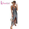 LIVA GIRL Bohemian Floral Wrap Maxi Dress With Slit 2022 Summer Women Sexy Wrap V Neck Boho Long Party Dresses Female Long Dress