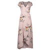 Summer 2022 The New Chiffon Sexy Split Women's Dress Short Sleeve Printing Bow Comfortable V-neck Casual Women Dress