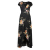 Summer 2022 The New Chiffon Sexy Split Women's Dress Short Sleeve Printing Bow Comfortable V-neck Casual Women Dress