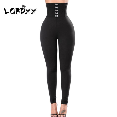 Fitness High Waist Elastic Leggings Women Corset Belt Strappy Slim Pants Trousers for Ladies workout Casual Women Pants