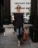 Off Shoulder Shawl Blouse Solid Casual Loose Slash Neck Irregular Loose Women Autumn Swing Batwing Sleeve Blouses Shirts