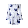 Sexy Backless Floral Print Summer Dress 2022 Sundress Vestidos White Chiffon Bandage Women Dresses Robe Femme