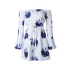 Sexy Backless Floral Print Summer Dress 2022 Sundress Vestidos White Chiffon Bandage Women Dresses Robe Femme