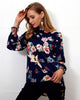 Turtleneck Floral Print Chiffon Blouse Shirt 2022 Autumn Fashion New Long Sleeve Casual Elegant Women Blouses Tops Blusa