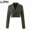 LTPH Corduroy High Waist Package Hip Skirt Suits Design Slim short Blazer Jacket women two peices set 2022 Autumn New