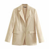 LTPH vintage women blazer simple casual loose Blazers Jackets mid-length solid Office Ladies Suit Coat 2022 Spring New