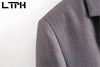 LTPH texture gray cropped blazer women simple casual long sleeve Jackets double breasted elegant Lady Suit Coat 2022 autumn new