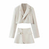 LTPH vintage simple Women's Sets temperament lapel Blazer High waist slim mini A-line skirt Skirt Suits 2022 Autumn New