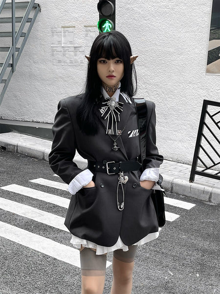 LUNATICASYLM Traf Blazer Punk Gothic Style Women Clothing Eam Coat Suits Jackets 2023 Plus Size Long Sleeves