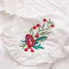 LUNDUNSHIJIA 2023 Spring Women Blouse Cute Doll Collar Rose Flower Embroidery Shirts Ladies Long Sleeve Blue Cotton Shirt Tops