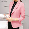 LUO SHA 2022 Fashion Women Jacket Blazer Single Button Office Work Open Front Blazer Outfits Candy Color Blazer Feminino