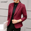 LUO SHA 2022 Fashion Women Jacket Blazer Single Button Office Work Open Front Blazer Outfits Candy Color Blazer Feminino