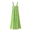LVWOMN  Za Dress 2022 Summer Elegant Ruched Sleeveless Beach Midi Backless Dress Woman Pink Loose Pleated Long Casual Dresses