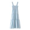 LVWOMN  Za Dress 2022 Summer Elegant Ruched Sleeveless Beach Midi Backless Dress Woman Pink Loose Pleated Long Casual Dresses