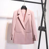 Spring Autumn Suit jacket Women White Black Pink Korean Elegant Solid Loose Casual Blazer jacket Womens Formal Coat
