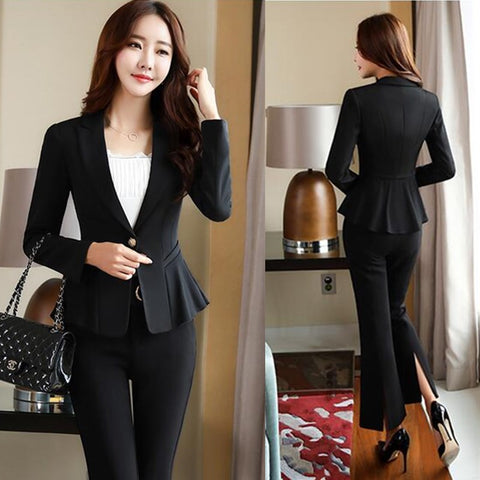 2022 Spring New Korean Formal Suit Coat jacket White Collar Slim  Ruffles Work Blazer For Women Office Blazers Female 4XL