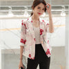 Casual Blazers Women 2022 Spring Summer New Blazer Floral Mujer Fashion Elegant Printed Short Coat Formal Suit Jacket