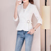Casual Blazers Women Big Size Spring Summer 2022 Korean Ladies Short Slim Seven Sleeve Office Lady Blazer White Suit Coat