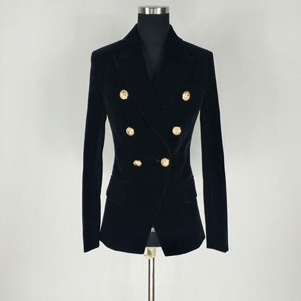 Double Breasted Blazer Women Short Slim Ladies Velvet Coats New Arrival 2022 Women's Blazers And Suit jackets Buttons