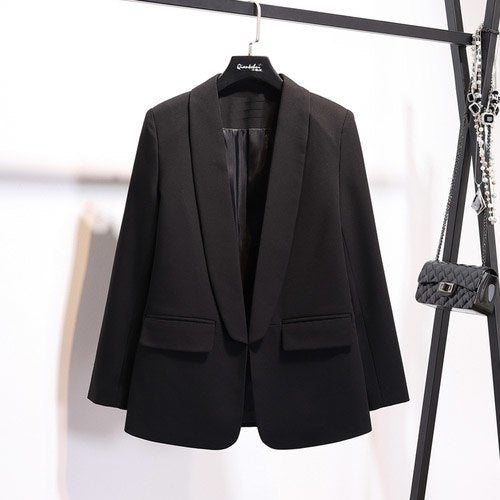 Spring 2022 Korean Ladies Suit Coat Fashion Pockets Casual Long Sleeve Blazer Women White Collar Slim Blazers Feminina