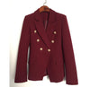 Spring Autumn Blazer Women Office Slim Formal Jacket Coat Casual Double Breasted Metal Buttons Blazer Workwear Tops