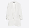 Spring Autumn Casual Blazers Women Solid Color Slim Thin Suit jacket Female Black White Pink Office Blazer Feminino