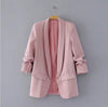 Spring Autumn New Korean Ladies Blazer jackets Fashion Solid Loose Casual Blazers Women Womans Suit Coats Pink White