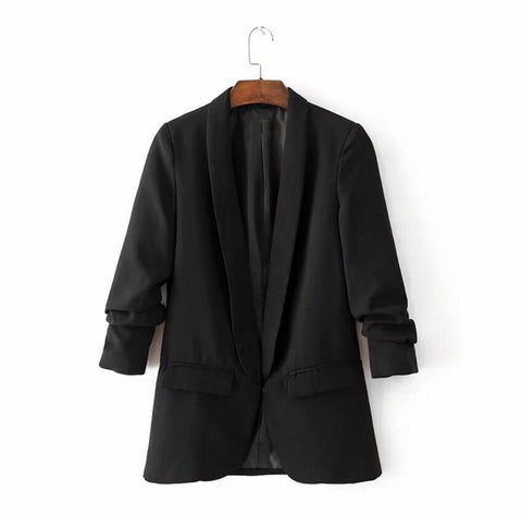 Spring Autumn New Korean Ladies Blazer jackets Fashion Solid Loose Casual Blazers Women Womans Suit Coats Pink White