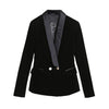 Autumn Black Velvet Coat jacket Women Long Sleeve Slim Double Breasted Blazer Women Gold Buttons Suit Ladies Blazers