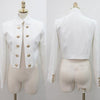 Autumn Korean Short Slim White Blazer Feminino 2022 Long Sleeve Casual Office Blazers Women Elegant Double Breasted Coat