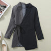Ladies Blazers Jacket 2022 Spring Coat Women Asymmetric Striped Patchwork Long Blazer Runway Casual Women's Suit Coat