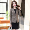 Women jacket Blazer Feminino 2022 Spring Autumn Long Sleeve Office Slim Plaid Coat Slim Thin Plus Size ladies blazers