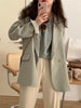 LYEEYNNR Korean Style Solid Color Blazers Women Office Lady Long Sleeve All-match Blazer  Casual Loose Suits Ladies