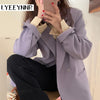 LYEEYNNR Korean Style Solid Color Blazers Women Office Lady Long Sleeve All-match Blazer  Casual Loose Suits Ladies