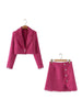 LYWM Two piece set Women suits Cropped Blazer and Mini Skirt Elegant High Chic Lady 2 piece set Women blazer set